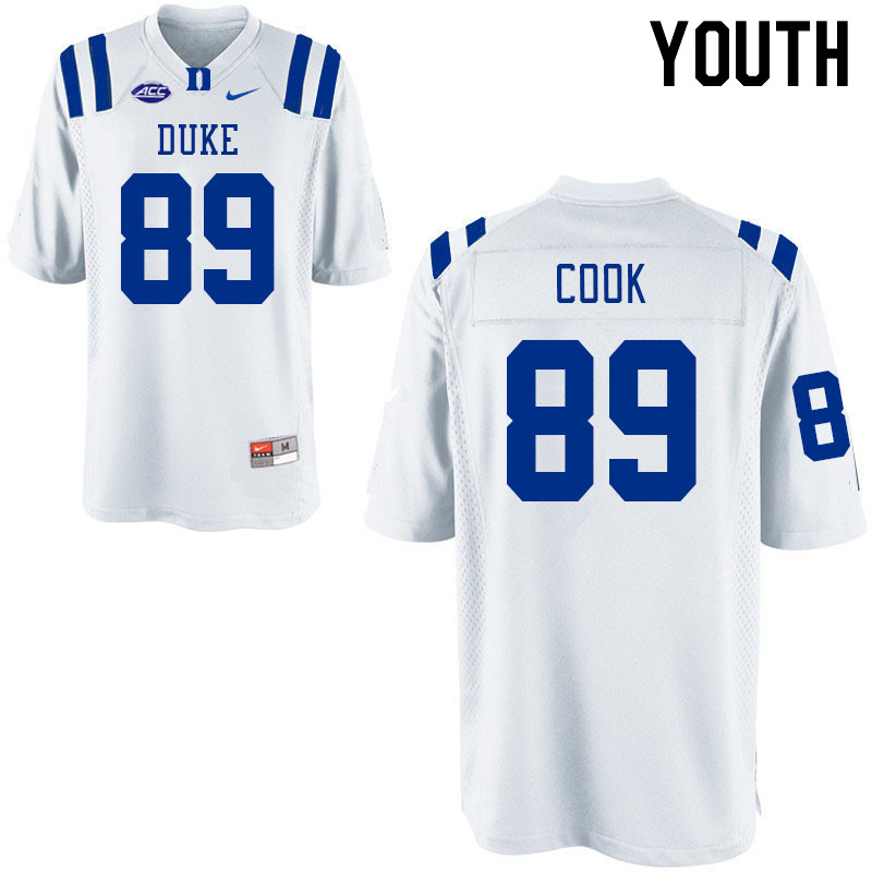 Youth #89 Apollos Cook Duke Blue Devils College Football Jerseys Stitched-White
